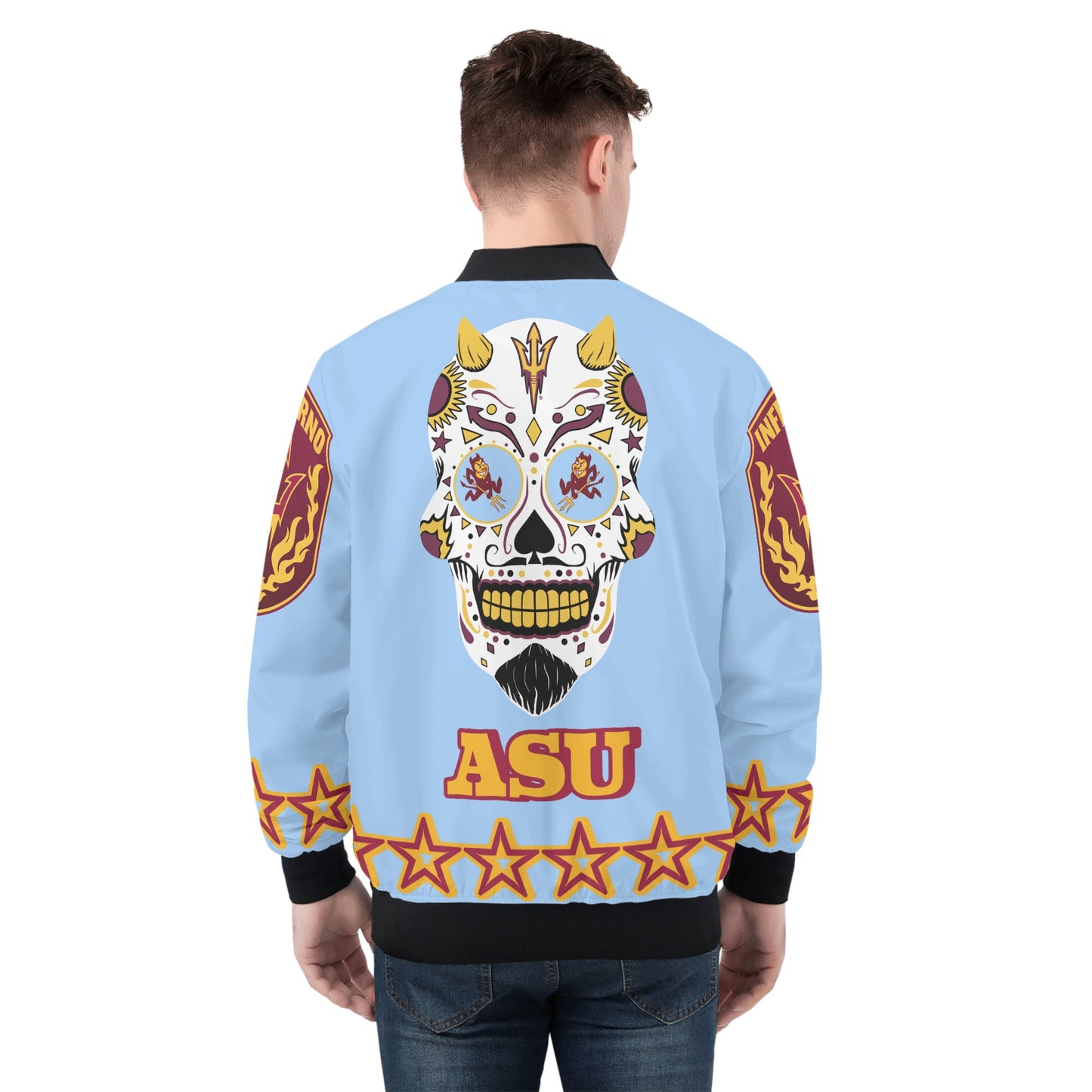 Sun Devil Stars Edition Mens Sky Blue Zip Up Jacket