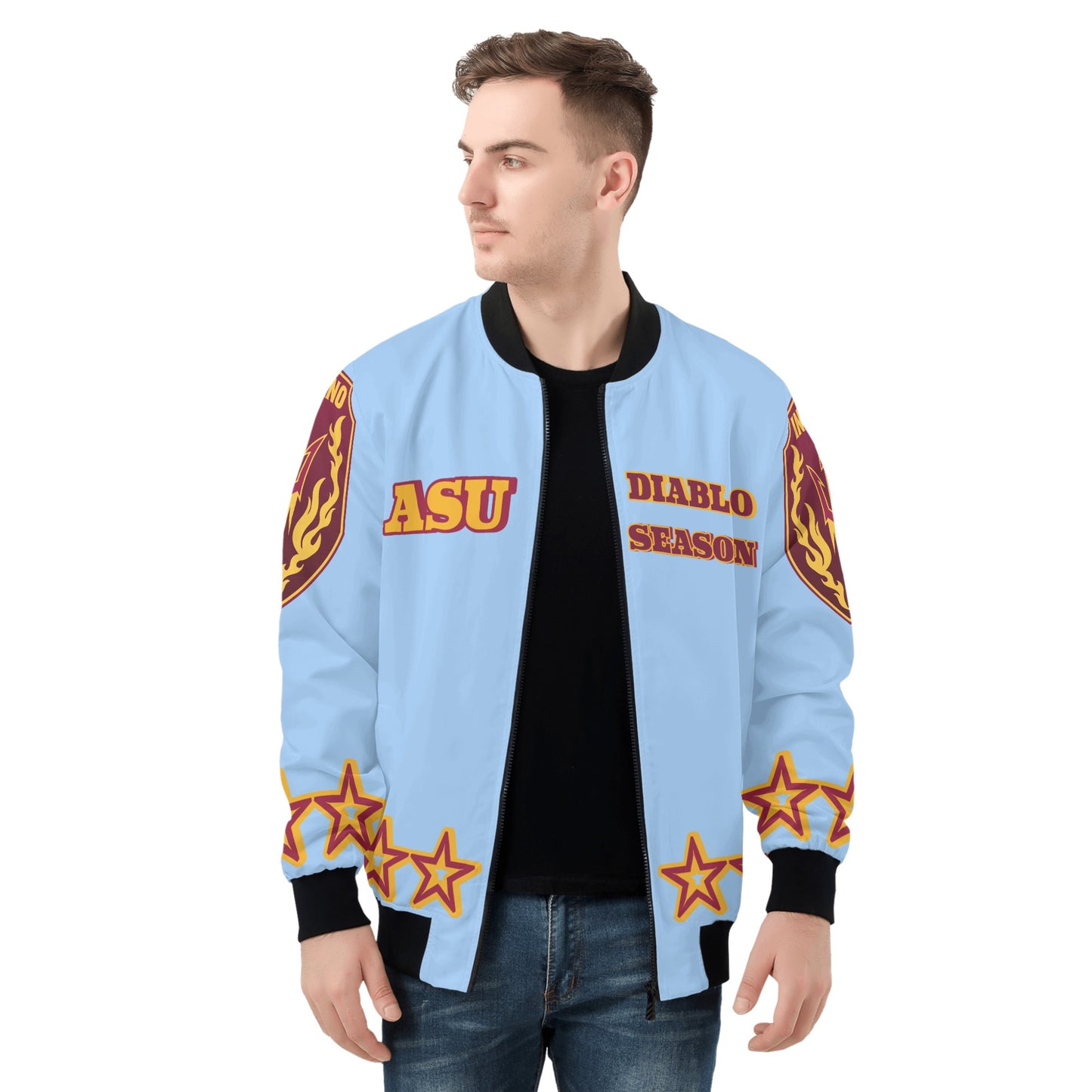 Sun Devil Stars Edition Mens Sky Blue Zip Up Jacket