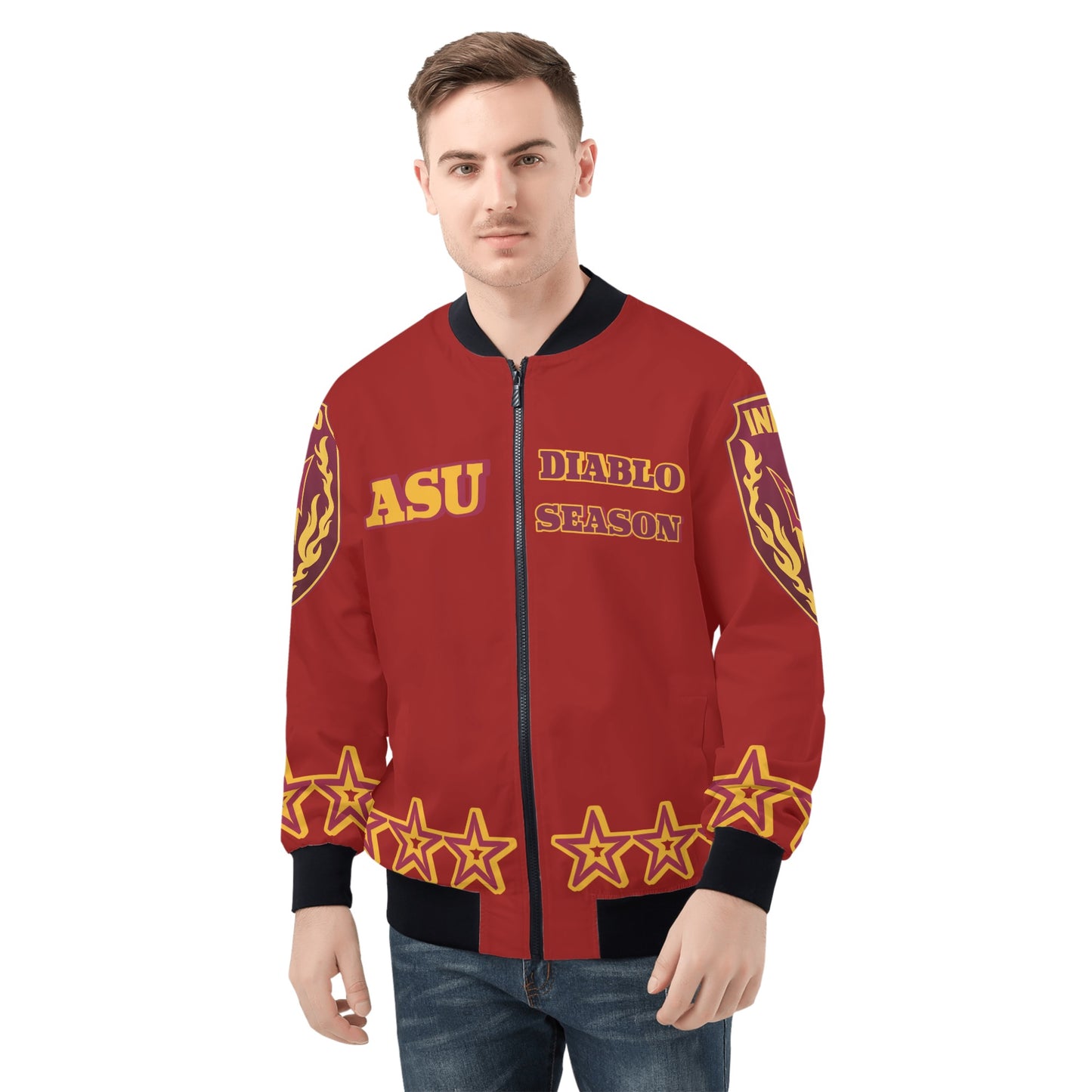 Sun Devil Stars Edition Mens Maroon Zip Up Jacket