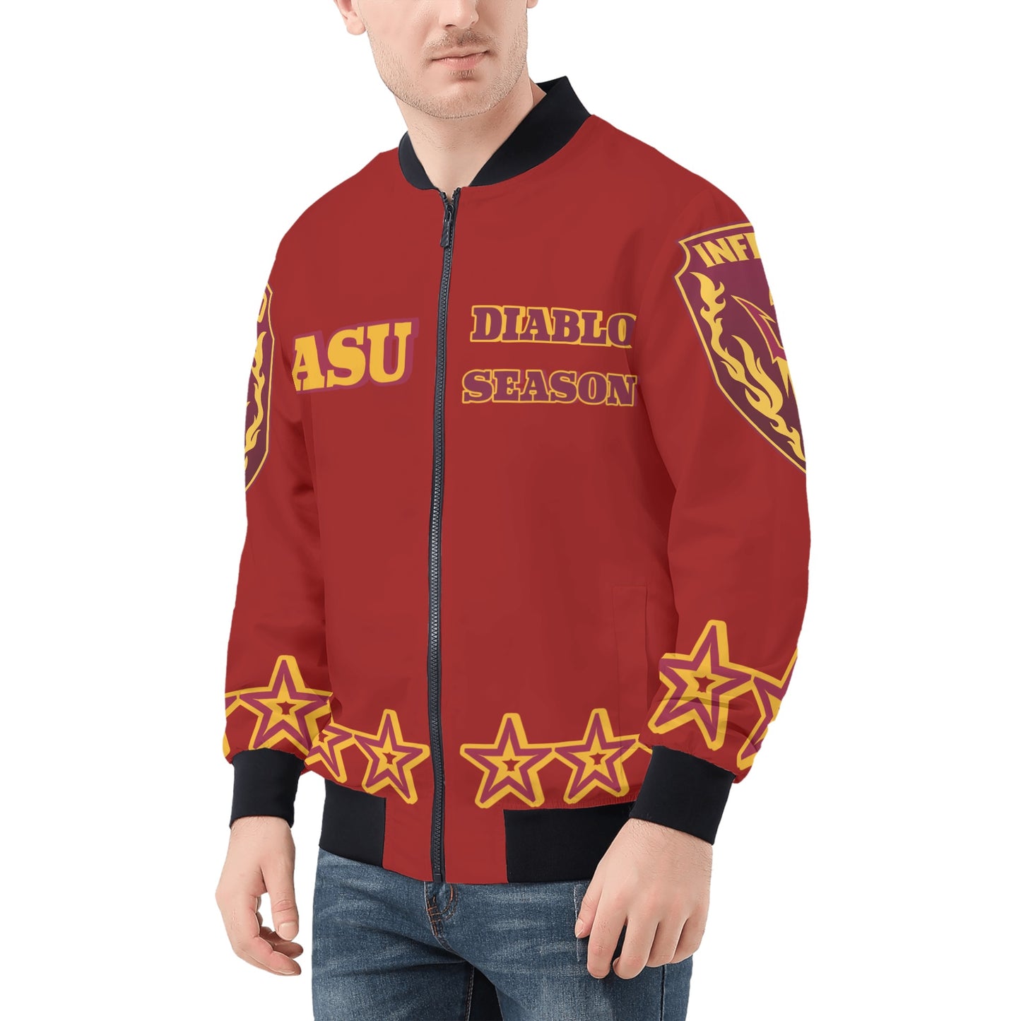 Sun Devil Stars Edition Mens Maroon Zip Up Jacket