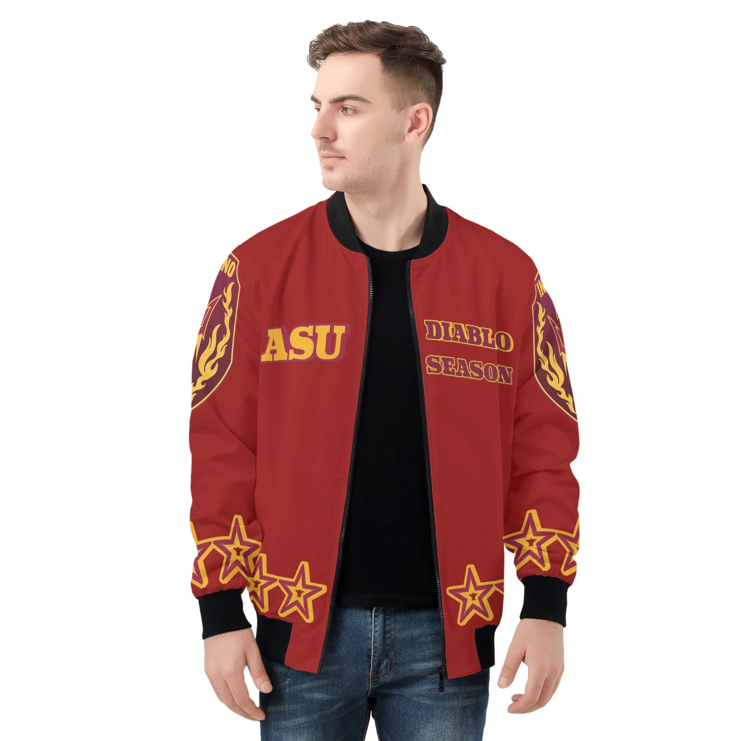 Sun Devil Stars Edition Mens Maroon Zip Up Jacket