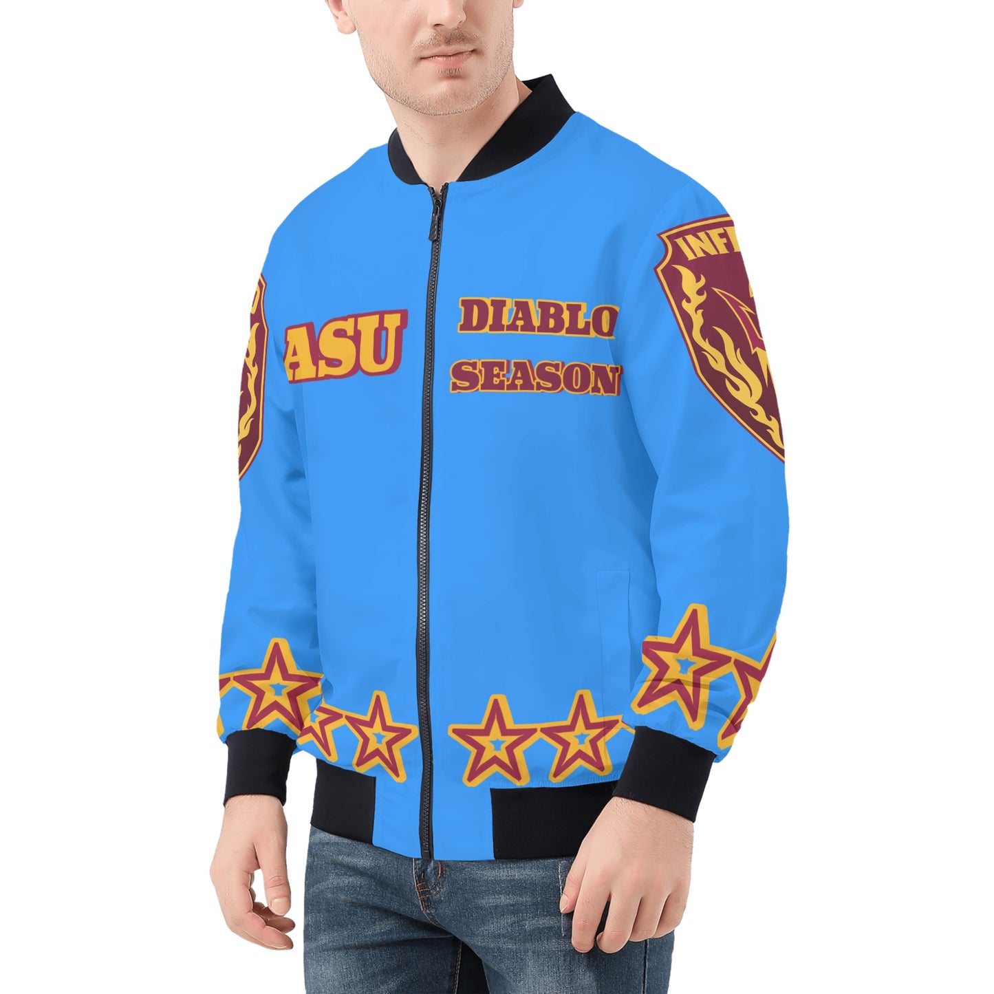 Sun Devil Stars Edition Mens Blue Zip Up Jacket