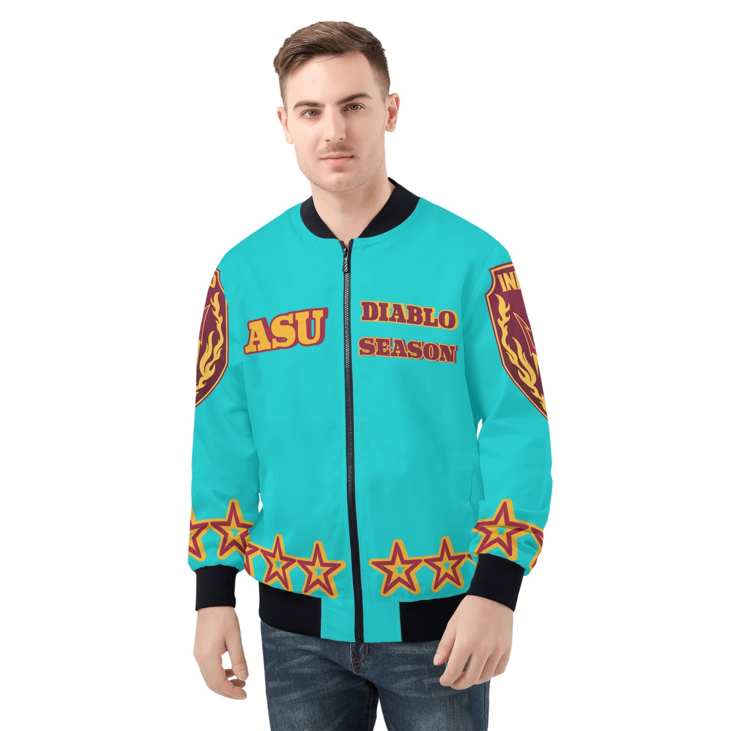 Sun Devil Stars Edition Mens Turquoise Zip Up Jacket