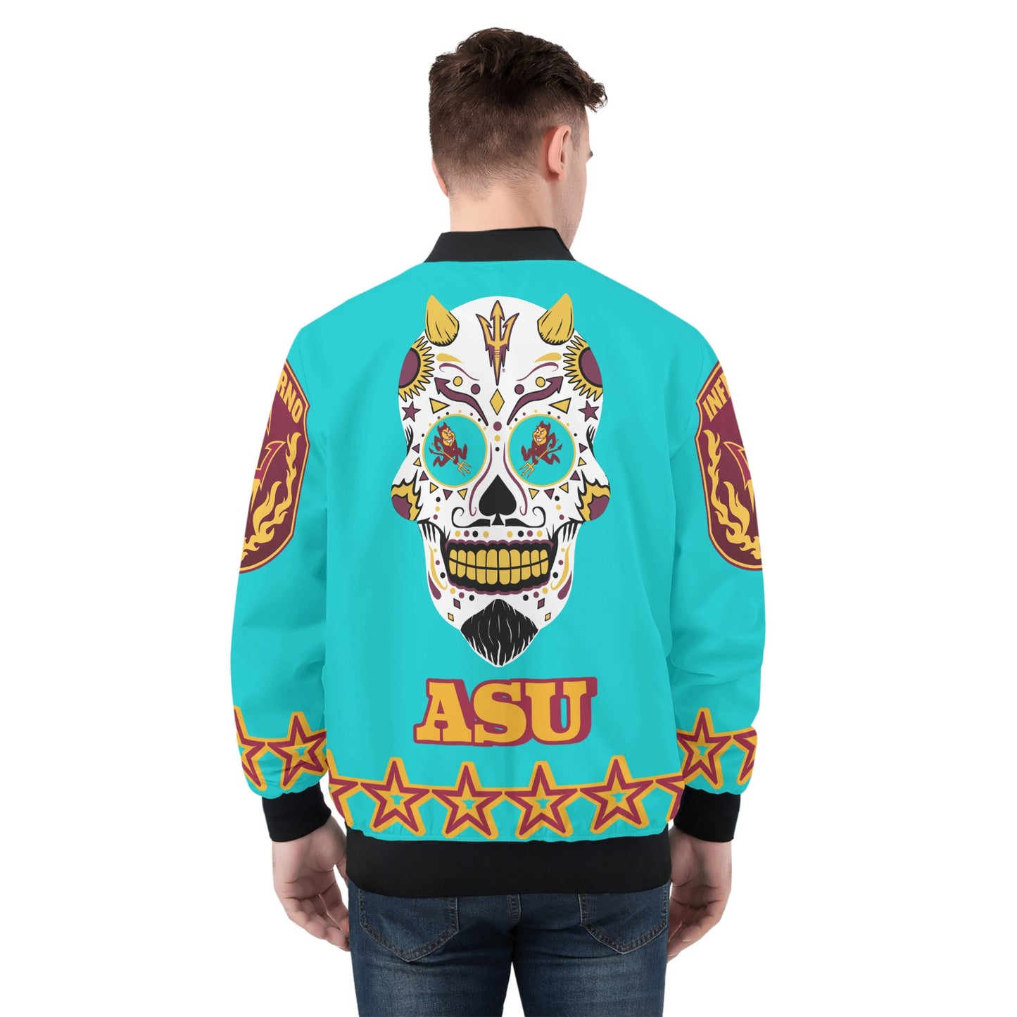 Sun Devil Stars Edition Mens Turquoise Zip Up Jacket