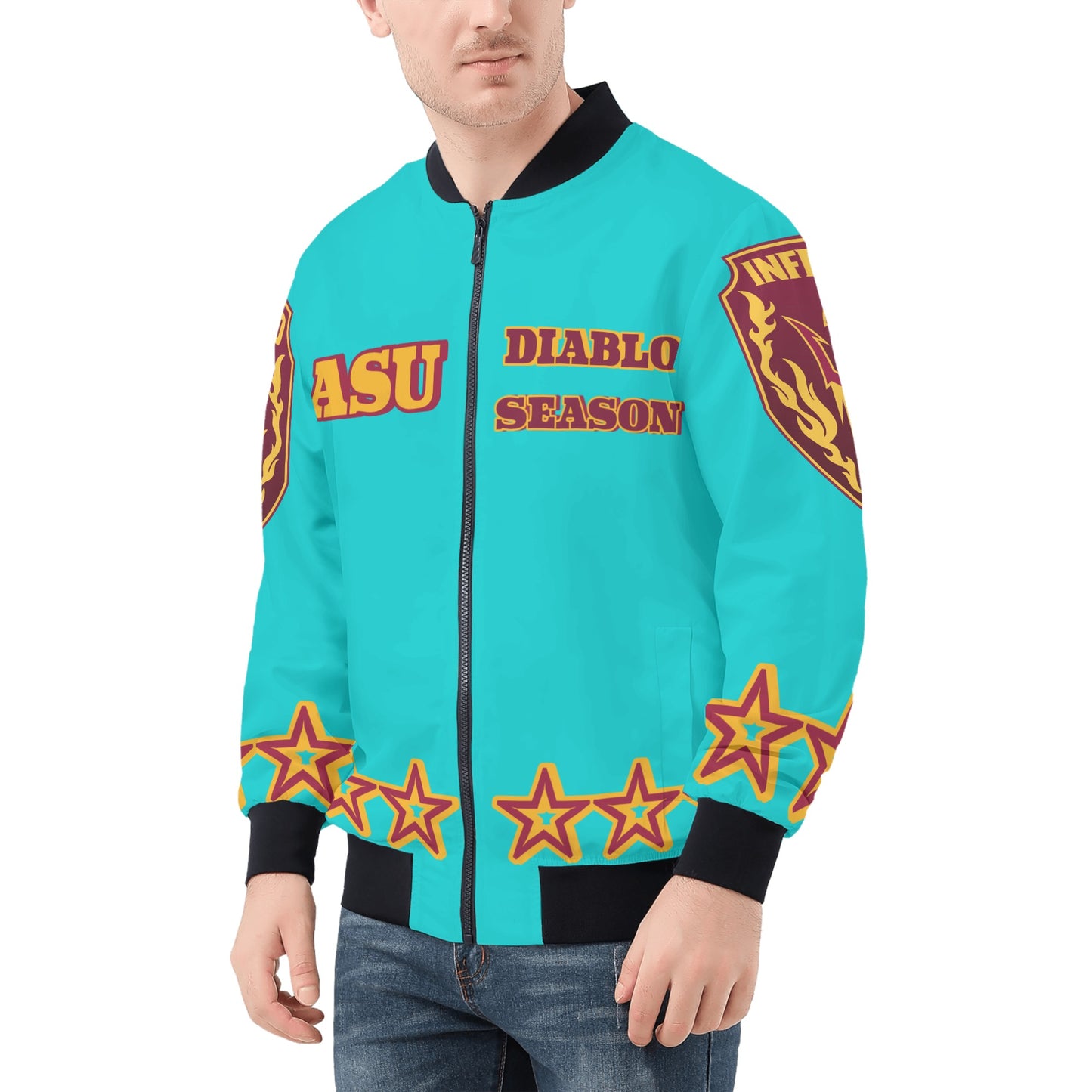 Sun Devil Stars Edition Mens Turquoise Zip Up Jacket