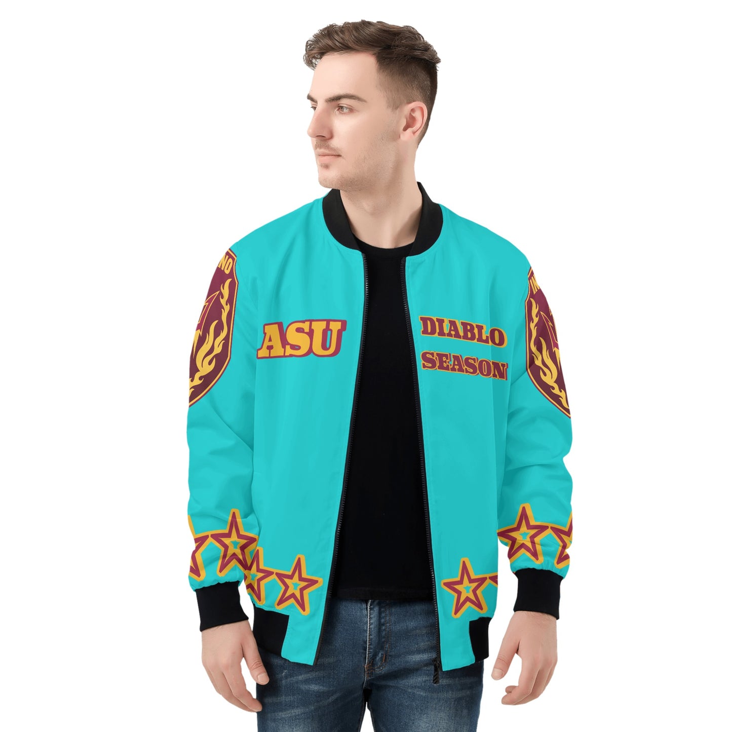 Sun Devil Stars Edition Mens Turquoise Zip Up Jacket