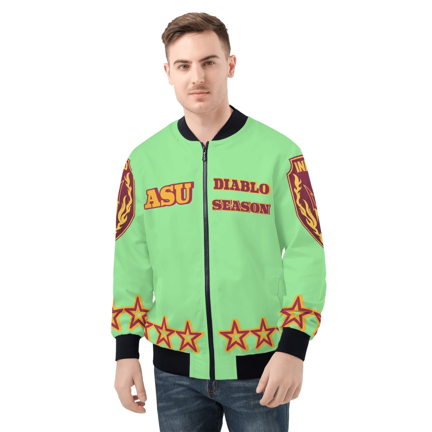 Sun Devil Stars Edition Mens Mint Green Zip Up Jacket