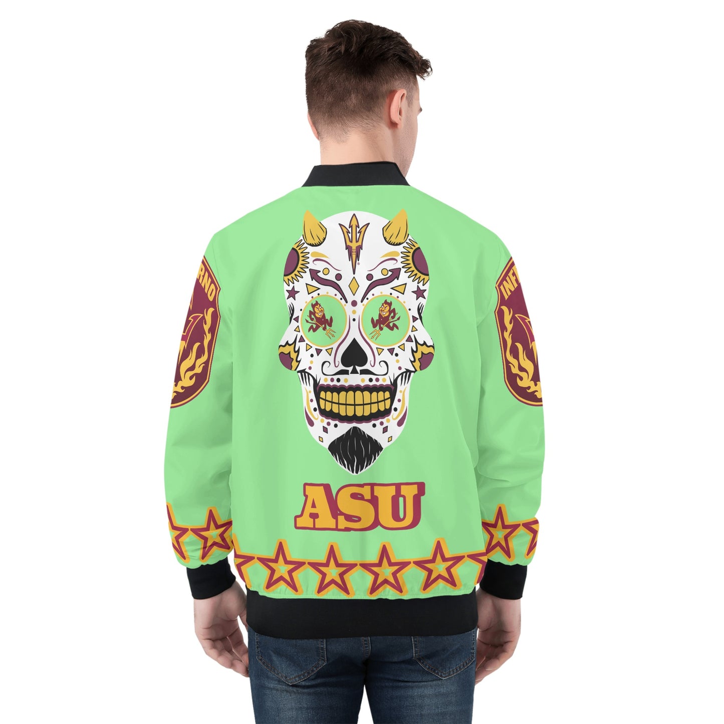 Sun Devil Stars Edition Mens Mint Green Zip Up Jacket