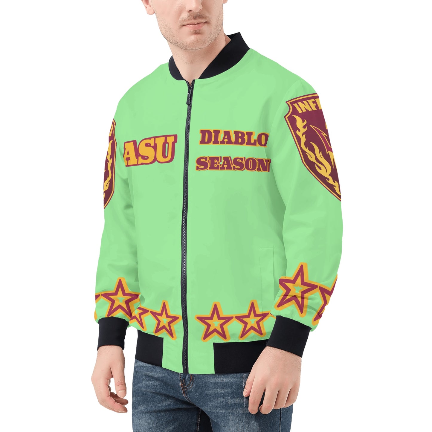 Sun Devil Stars Edition Mens Mint Green Zip Up Jacket