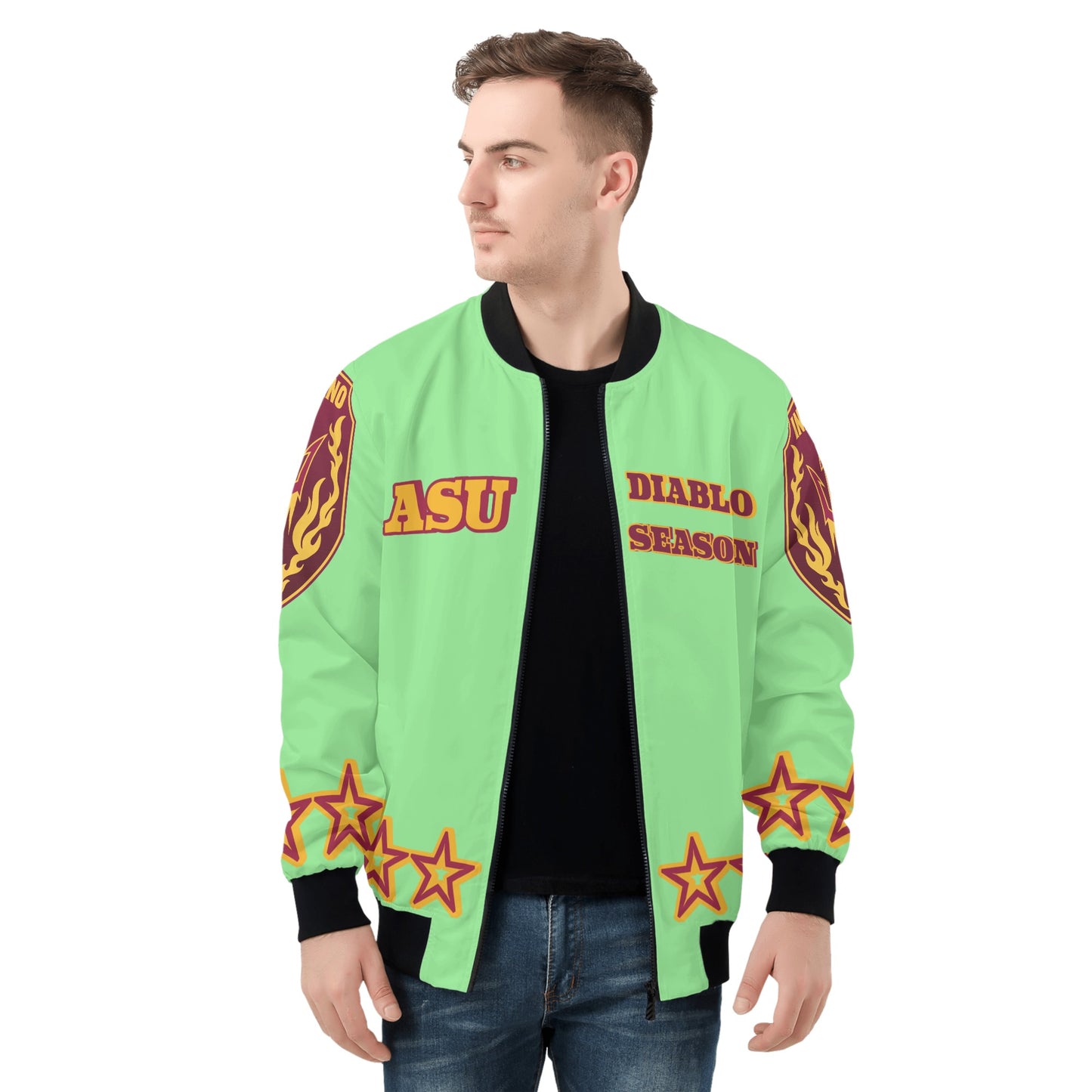 Sun Devil Stars Edition Mens Mint Green Zip Up Jacket