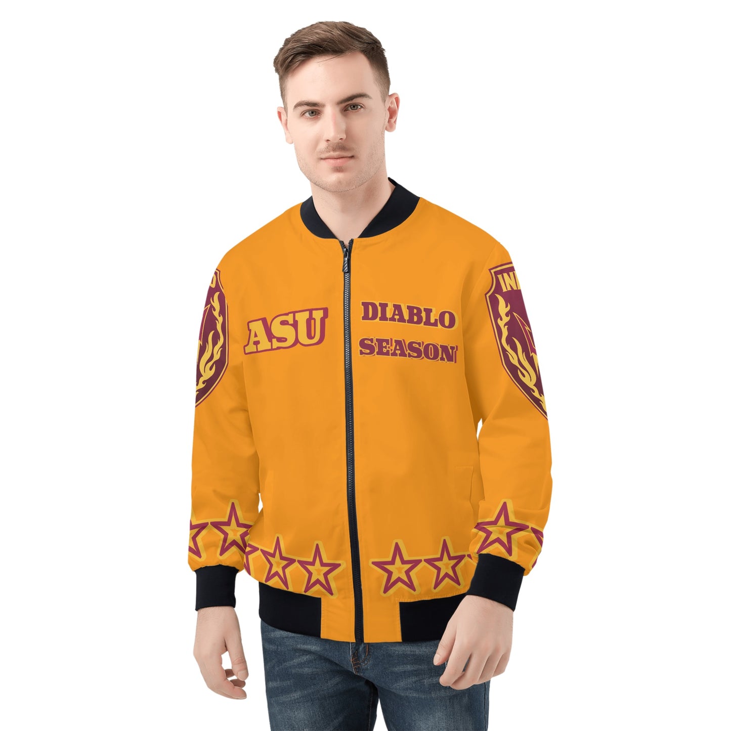 Sun Devil Stars Edition Mens Orange Zip Up Jacket