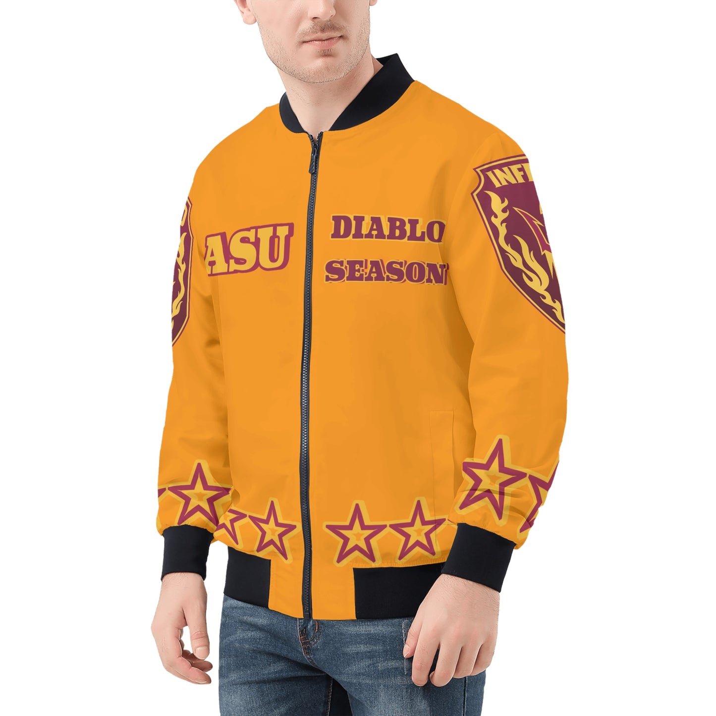 Sun Devil Stars Edition Mens Orange Zip Up Jacket