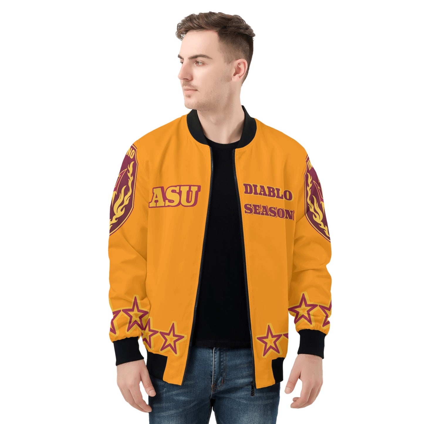 Sun Devil Stars Edition Mens Orange Zip Up Jacket