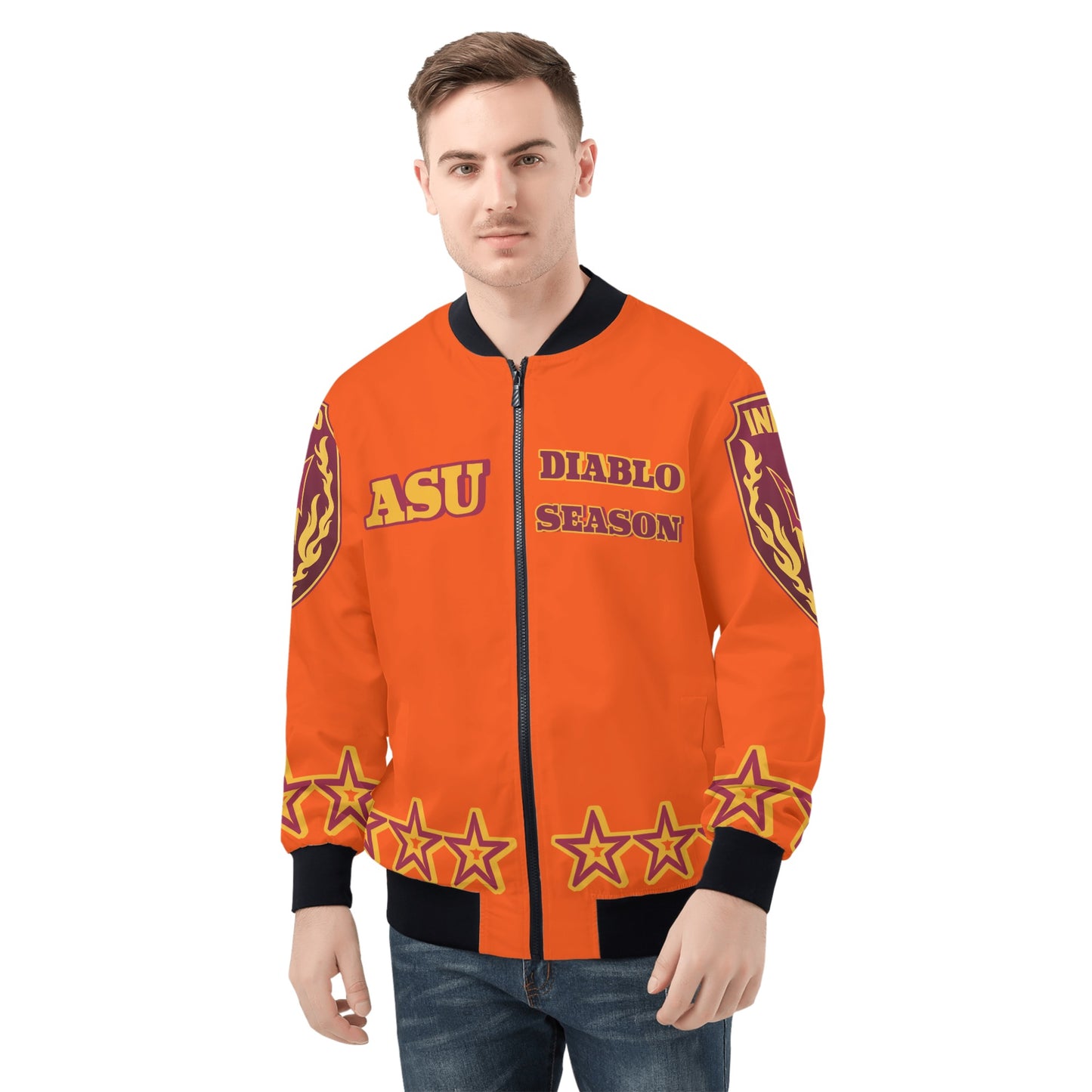 Sun Devil Stars Edition Mens Dark Orange Zip Up Jacket