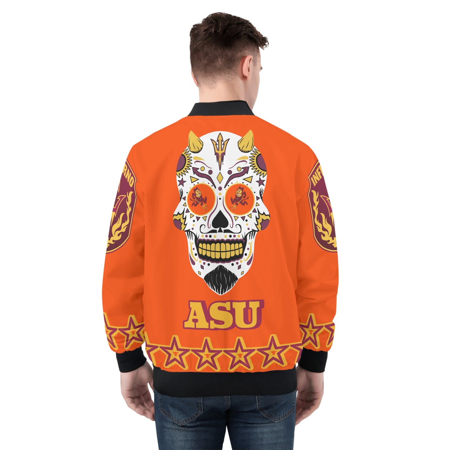 Sun Devil Stars Edition Mens Dark Orange Zip Up Jacket