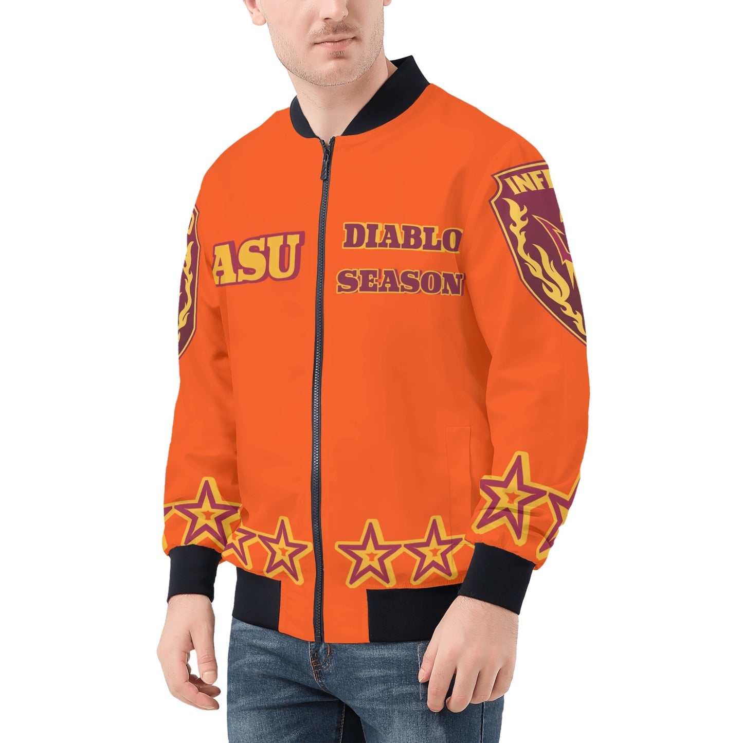 Sun Devil Stars Edition Mens Dark Orange Zip Up Jacket