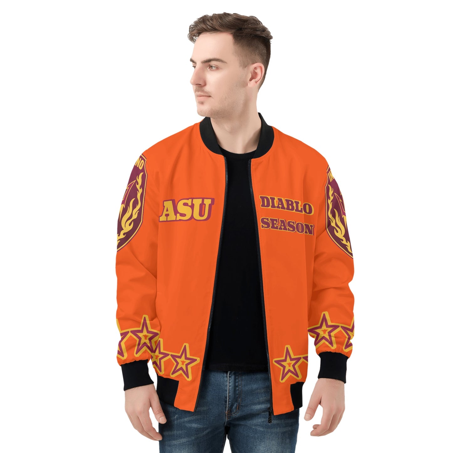 Sun Devil Stars Edition Mens Dark Orange Zip Up Jacket