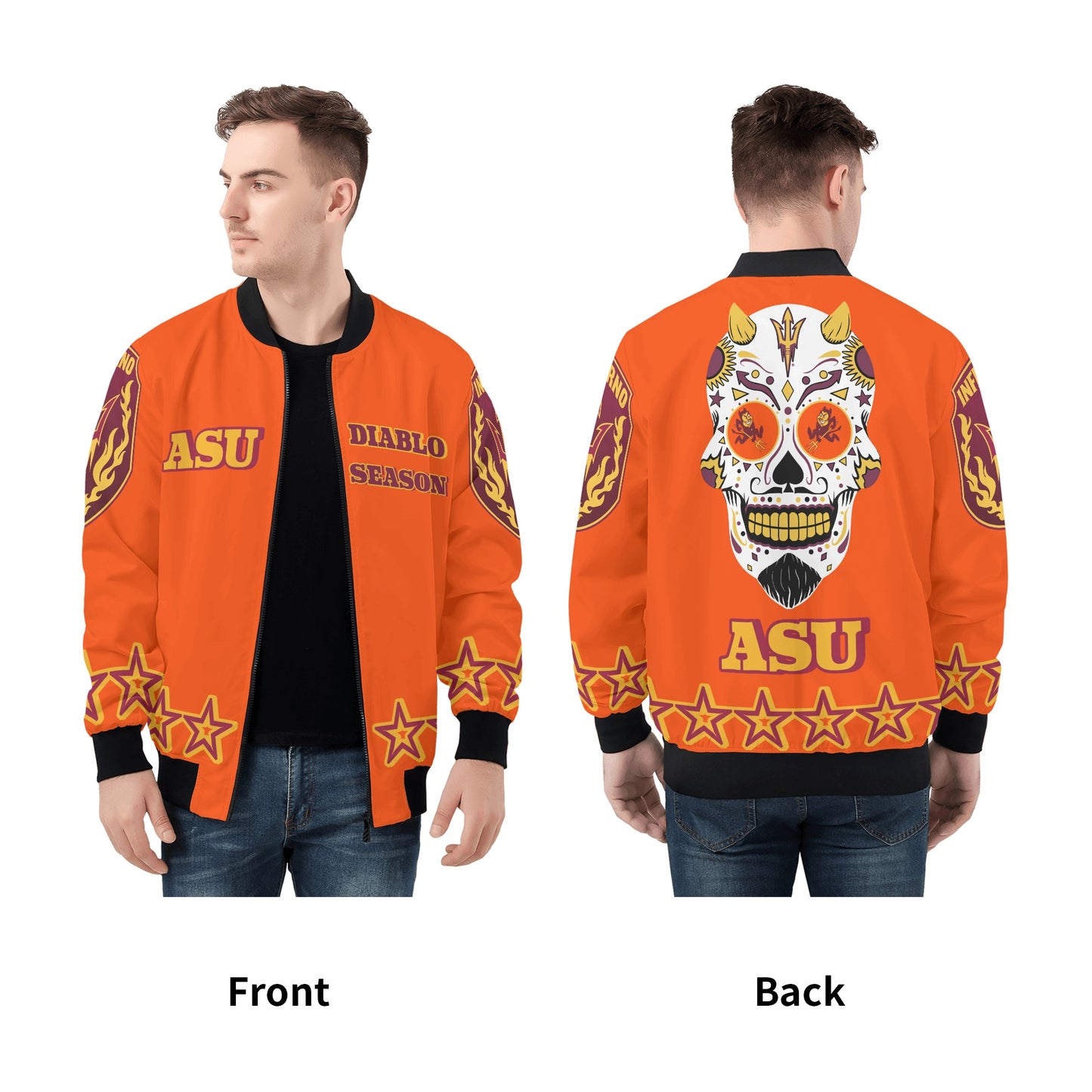 Sun Devil Stars Edition Mens Dark Orange Zip Up Jacket