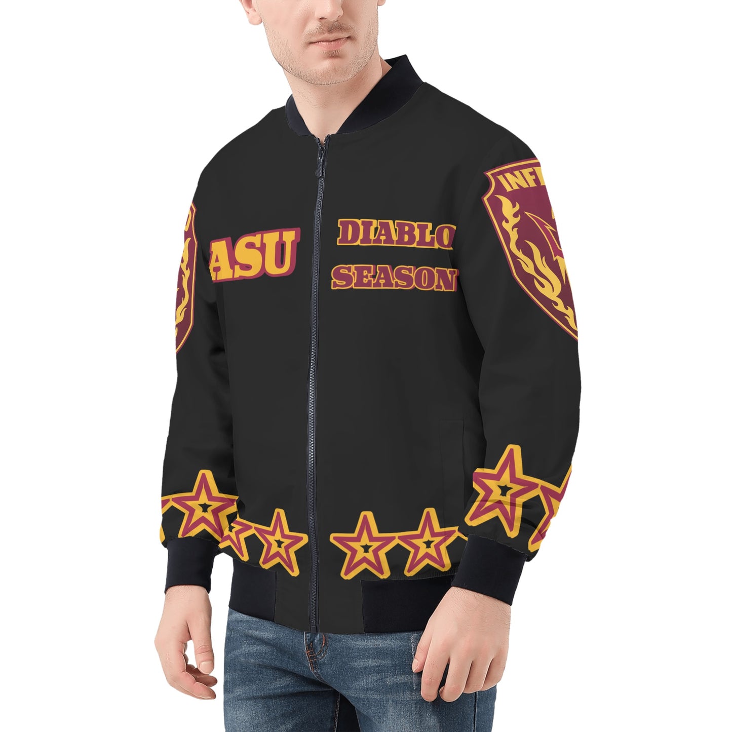 Sun Devil Stars Edition Mens Black Zip Up Jacket