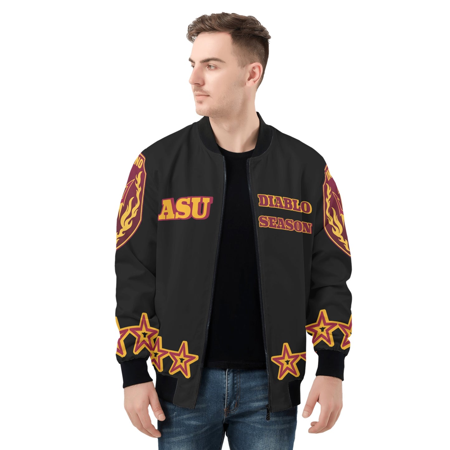 Sun Devil Stars Edition Mens Black Zip Up Jacket