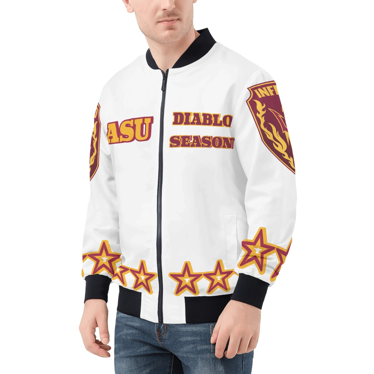 Sun Devil Stars Edition Mens White Zip Up Jacket