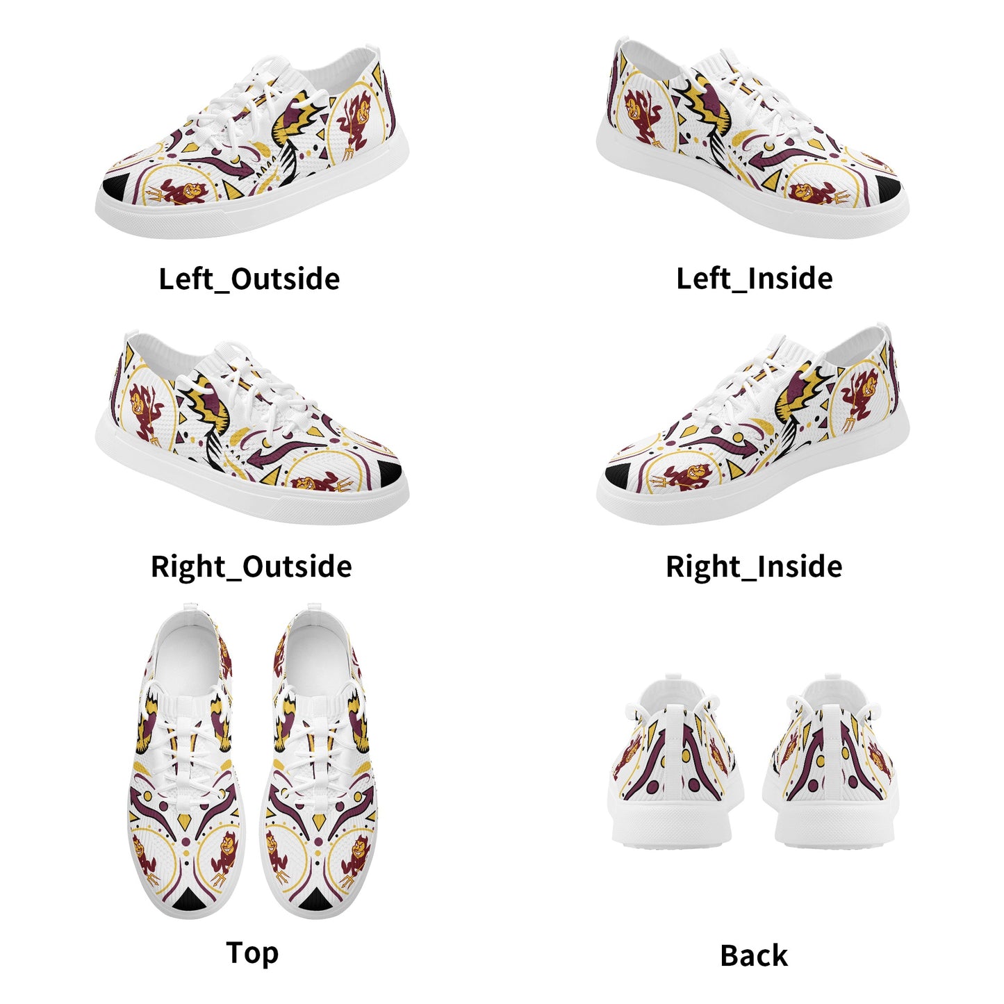 Sun Devil Stars ASU Edition Mens White Sparky Low Tops Star Kicks