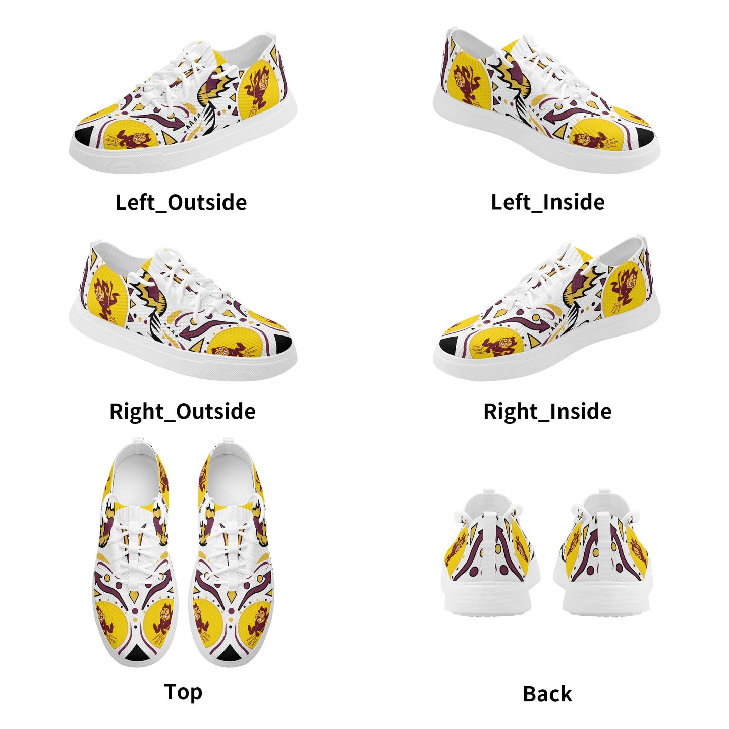 Sun Devil Stars ASU Edition Mens Gold Sparky Low Tops Star Kicks