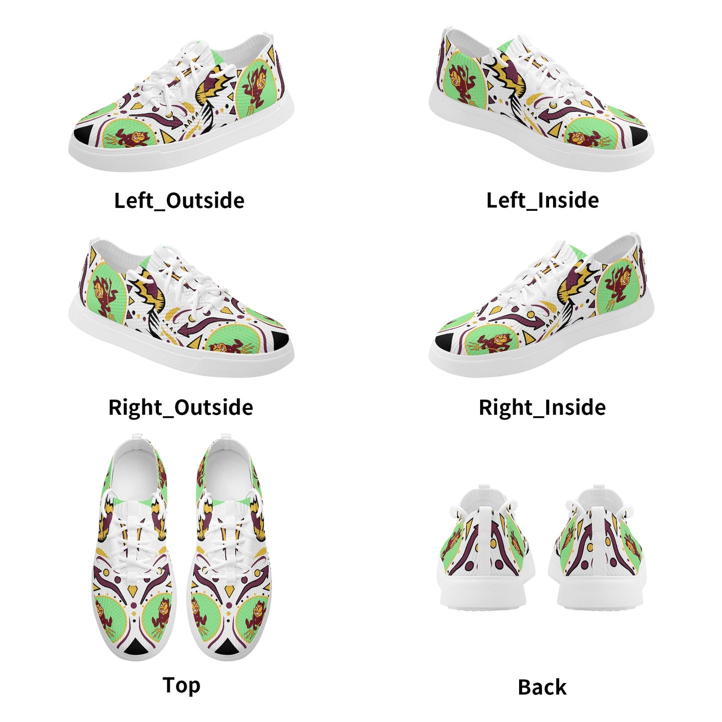 Sun Devil Stars ASU Edition Mens Mint Green Sparky Low Tops Star Kicks