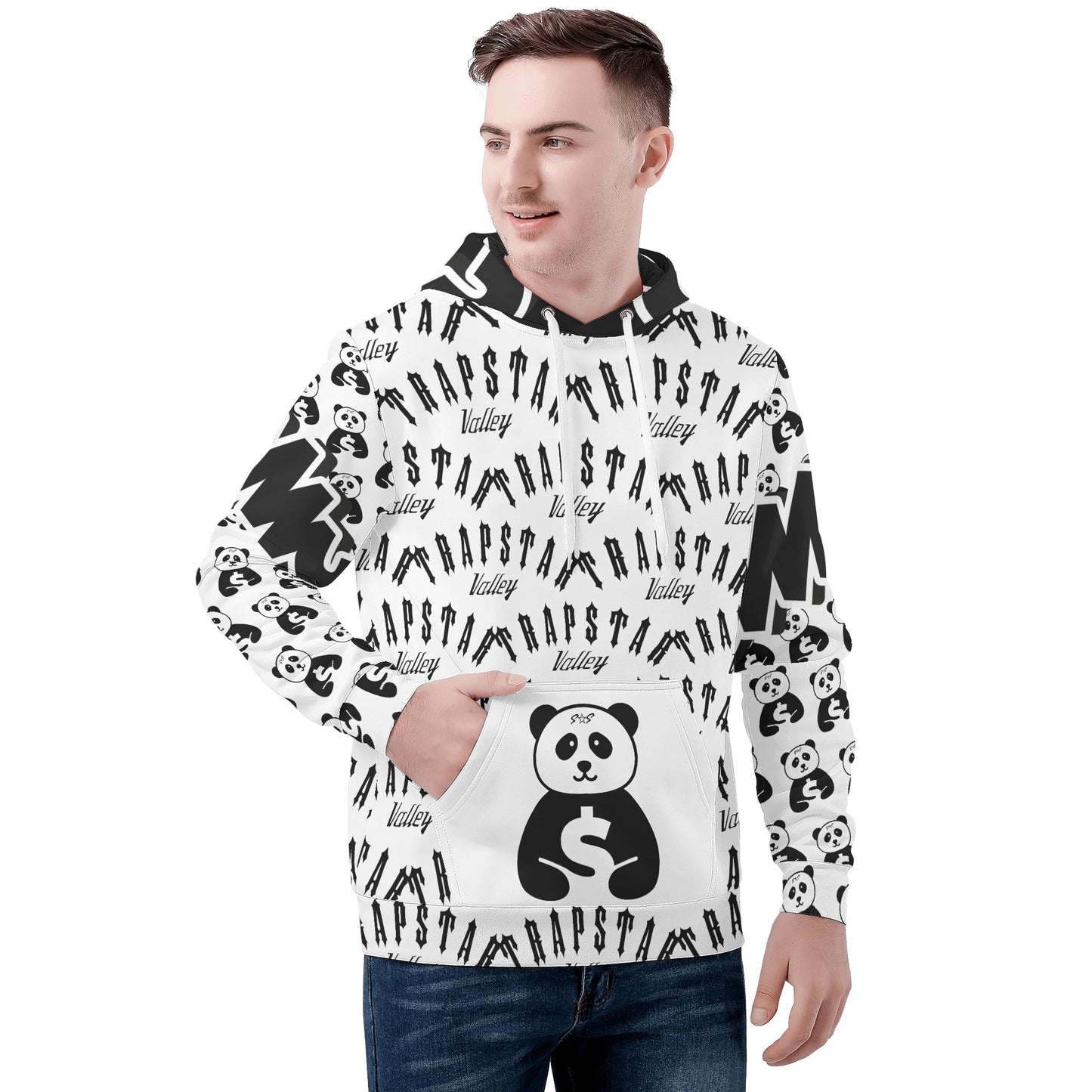 Trap Star Valley Panda 1.0 Mens White/Black Hoodie