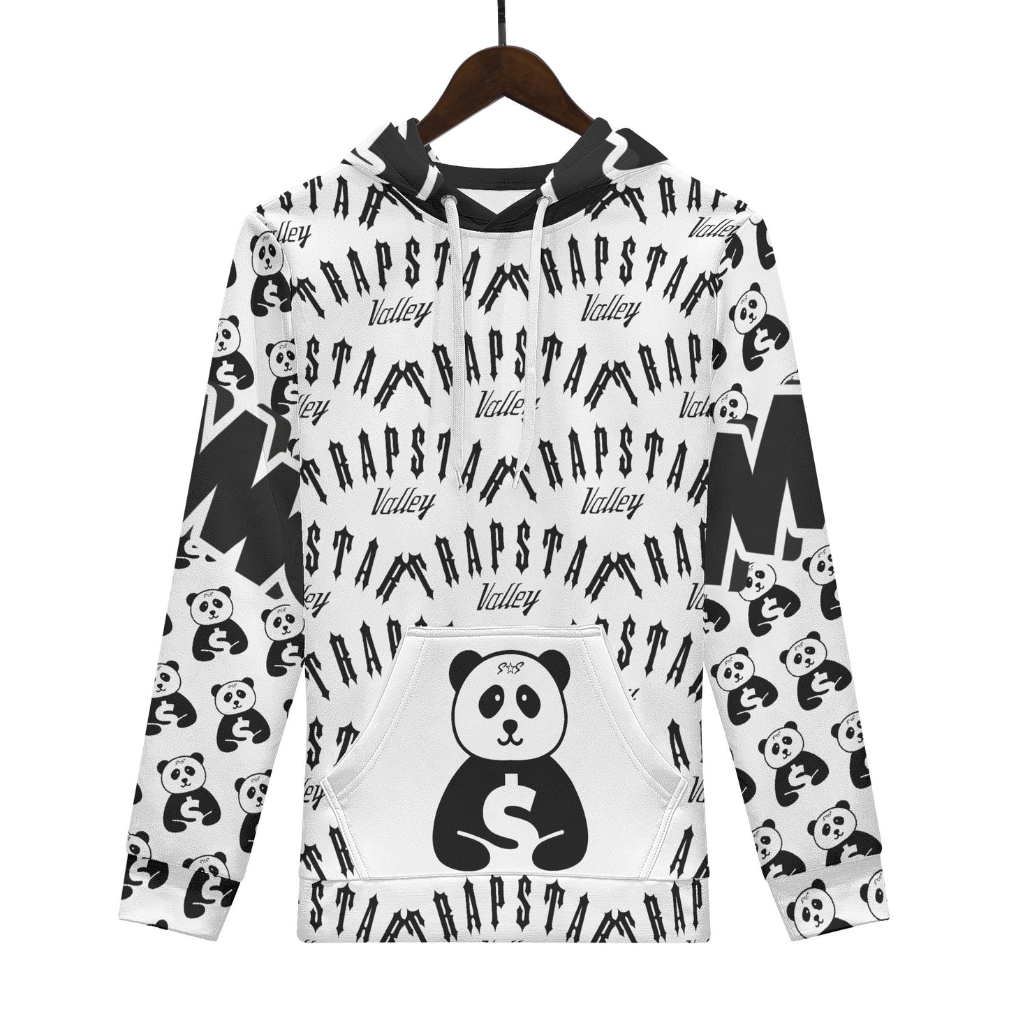 Trap Star Valley Panda 1.0 Mens White/Black Hoodie