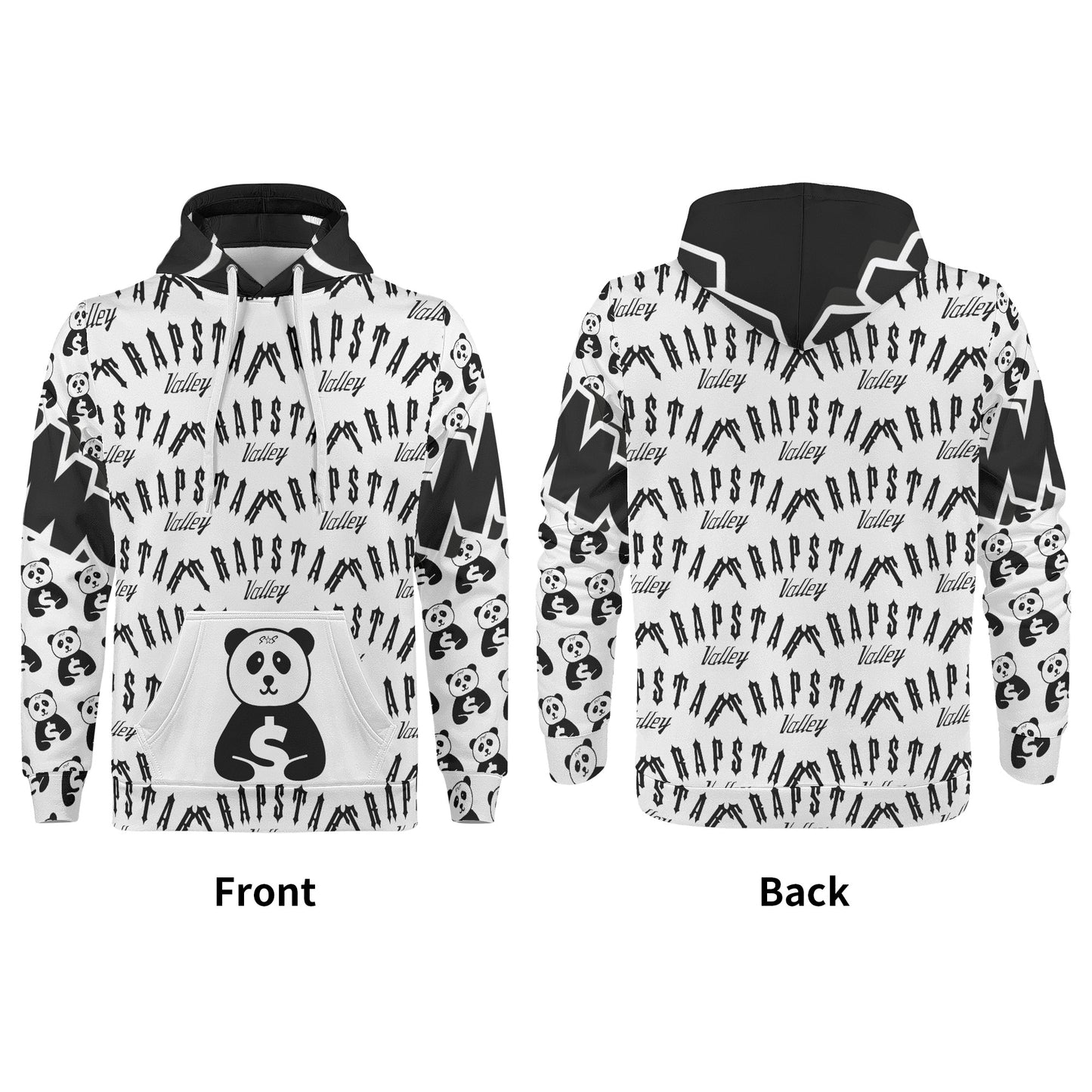 Trap Star Valley Panda 1.0 Mens White/Black Hoodie