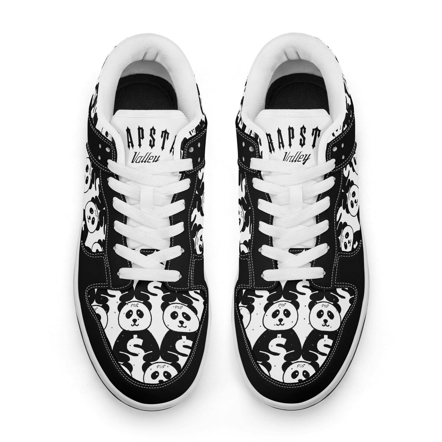 Trap Star Valley White/Black Mens Low Top Leather Star Kicks