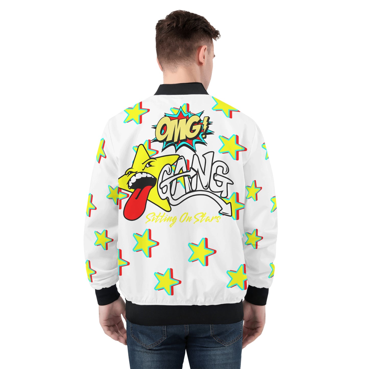 Star Gang Mens White Zip Up Jacket