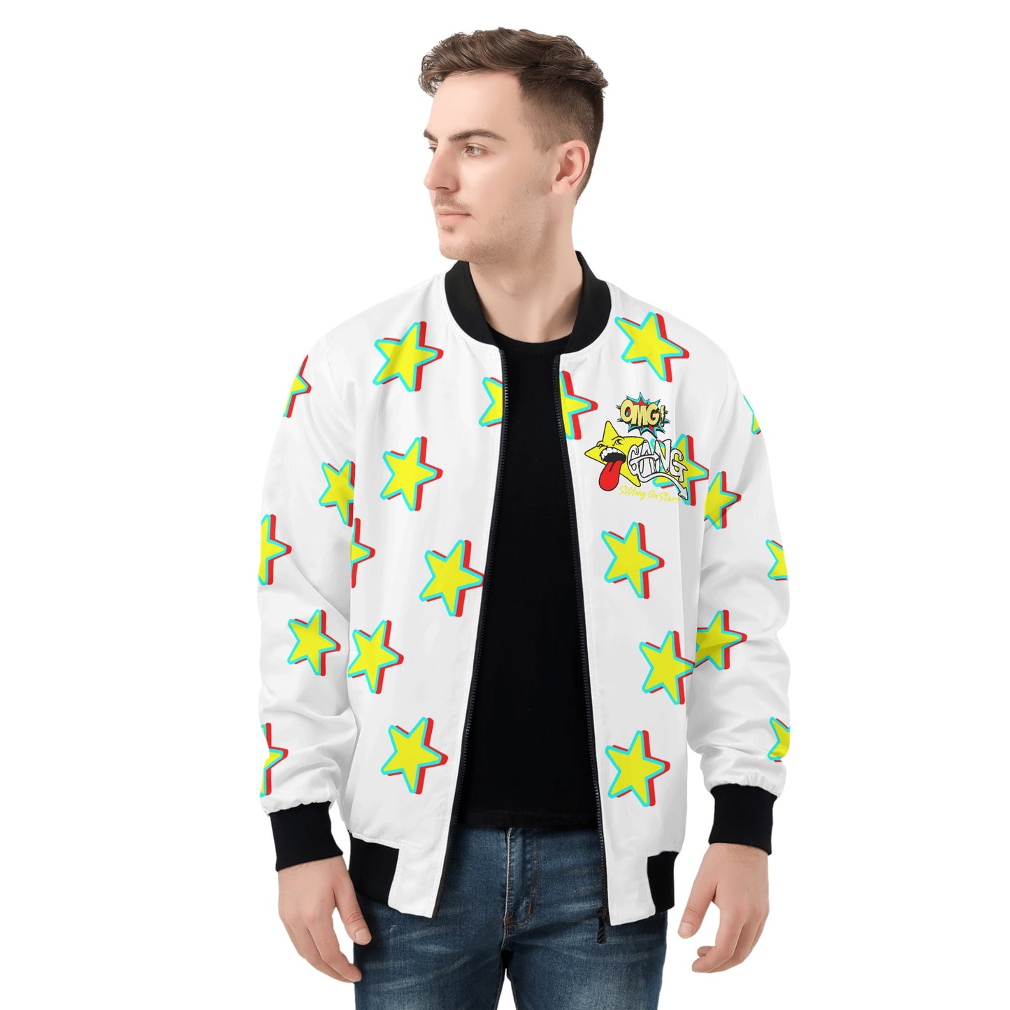 Star Gang Mens White Zip Up Jacket