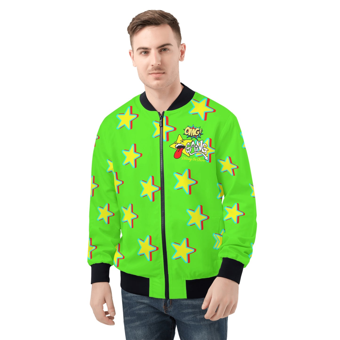 Star Gang Mens Goo Green Zip Up Jacket