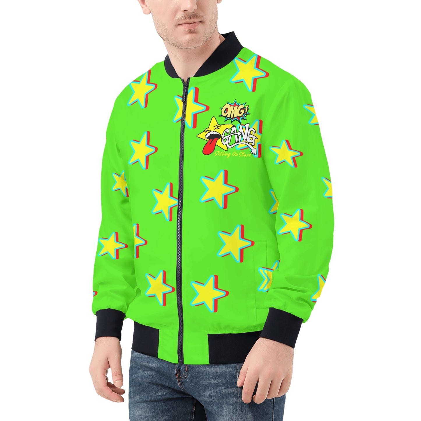 Star Gang Mens Goo Green Zip Up Jacket