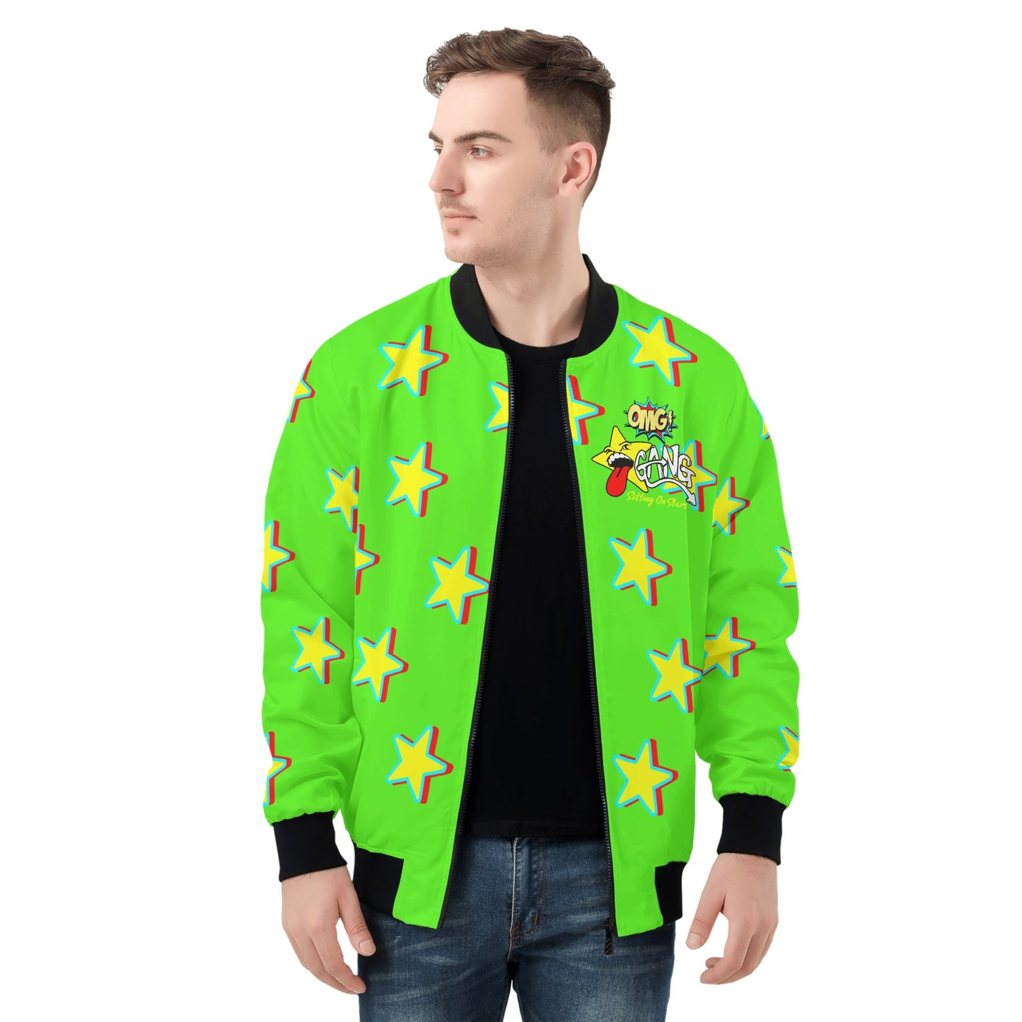 Star Gang Mens Goo Green Zip Up Jacket