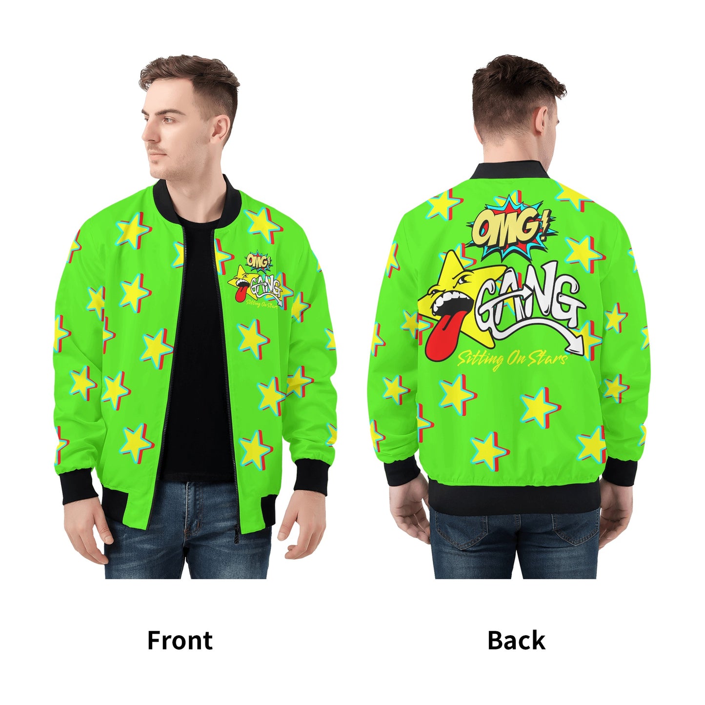 Star Gang Mens Goo Green Zip Up Jacket