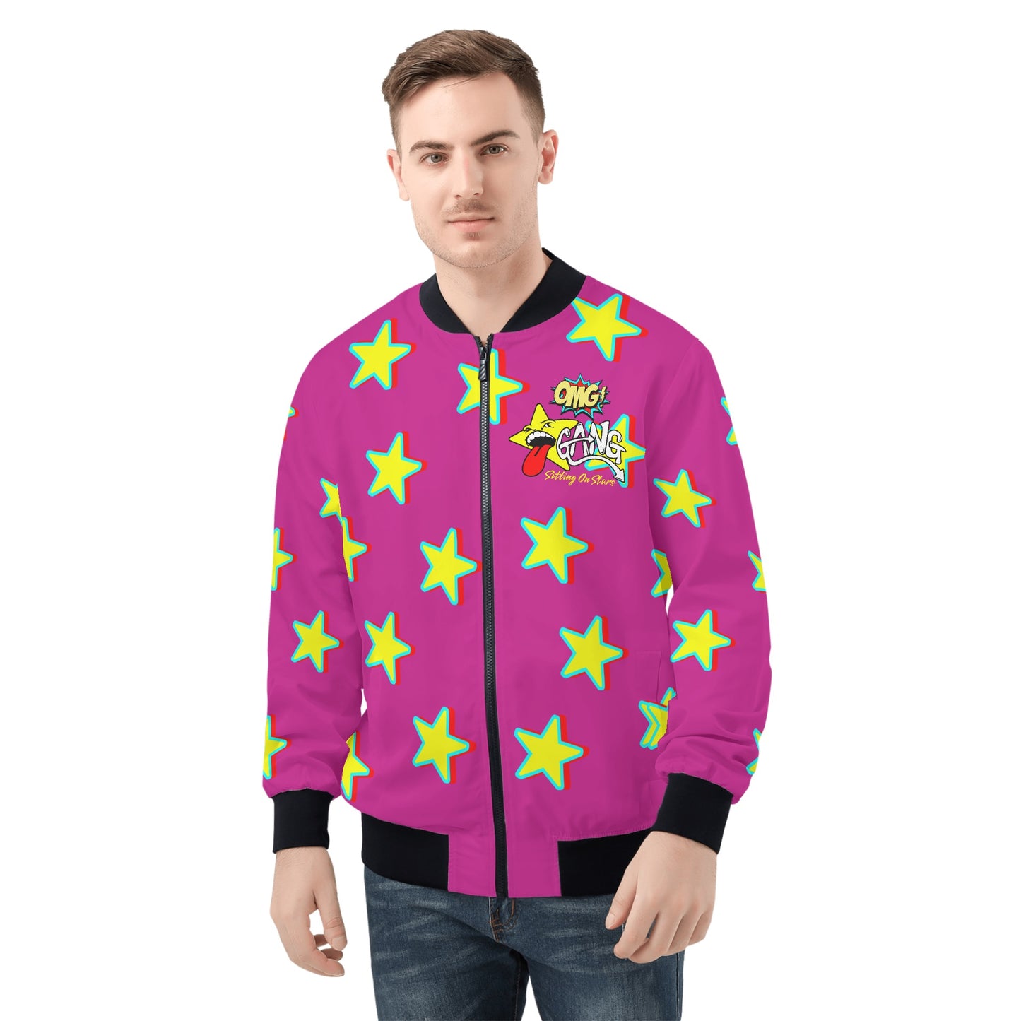 Star Gang Mens Purple Zip Up Jacket