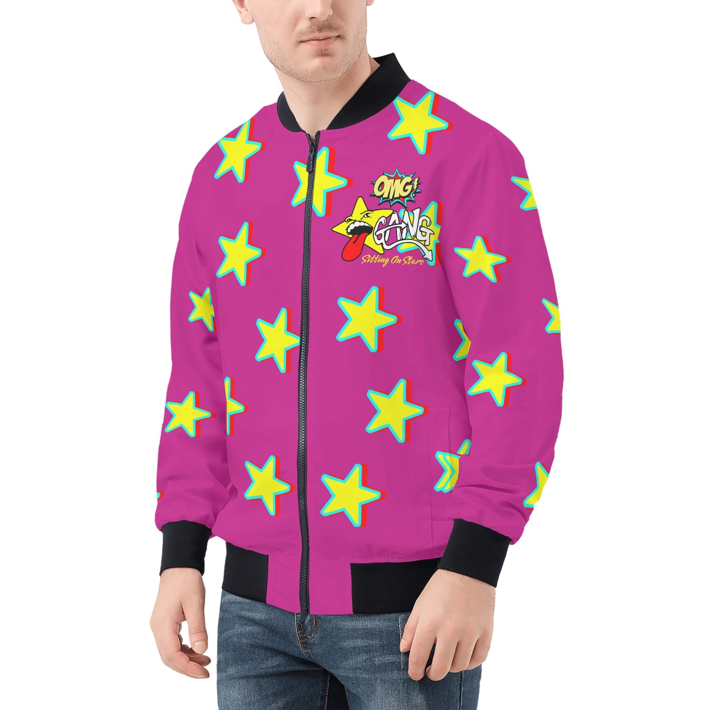 Star Gang Mens Purple Zip Up Jacket