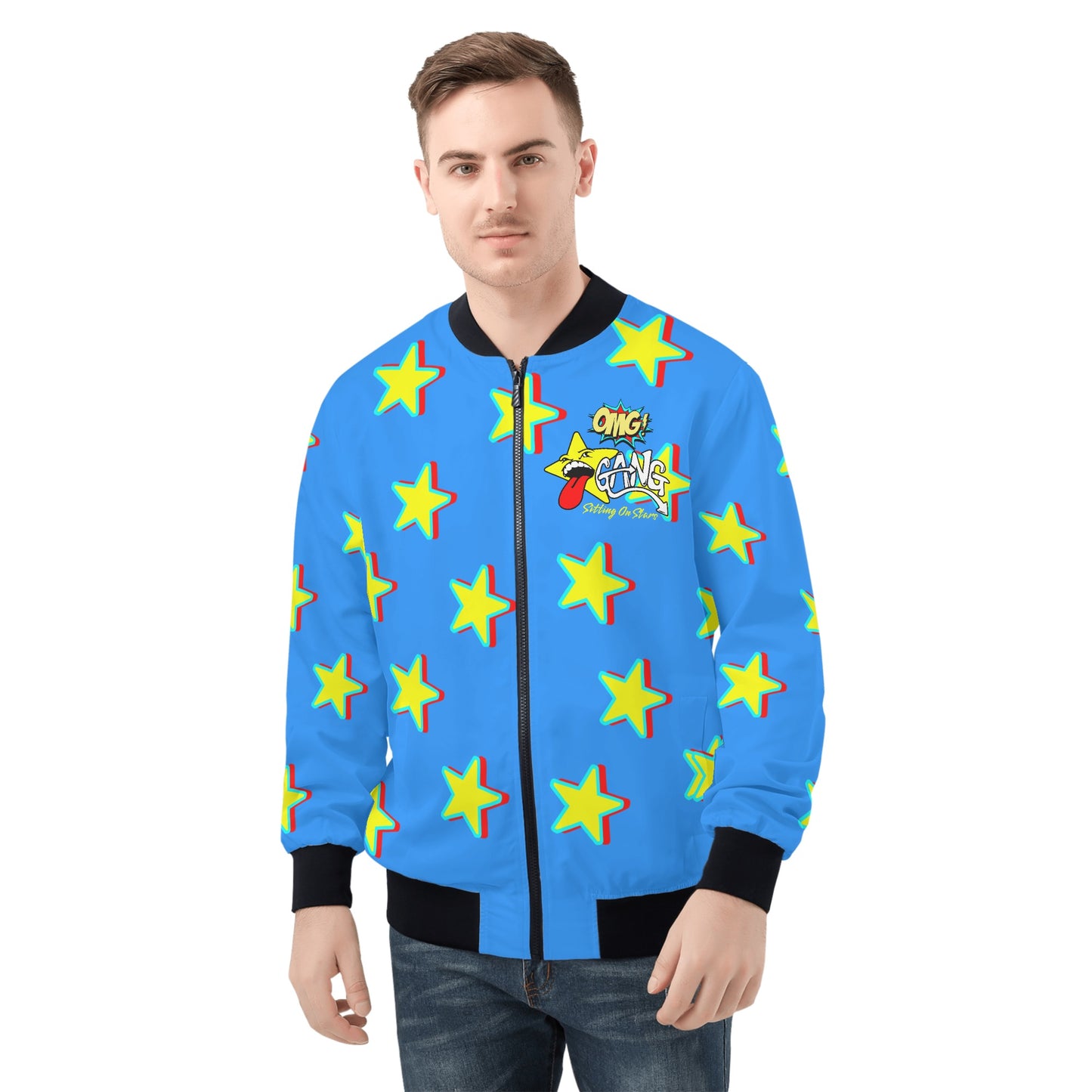 Star Gang Mens Blue Zip Up Jacket