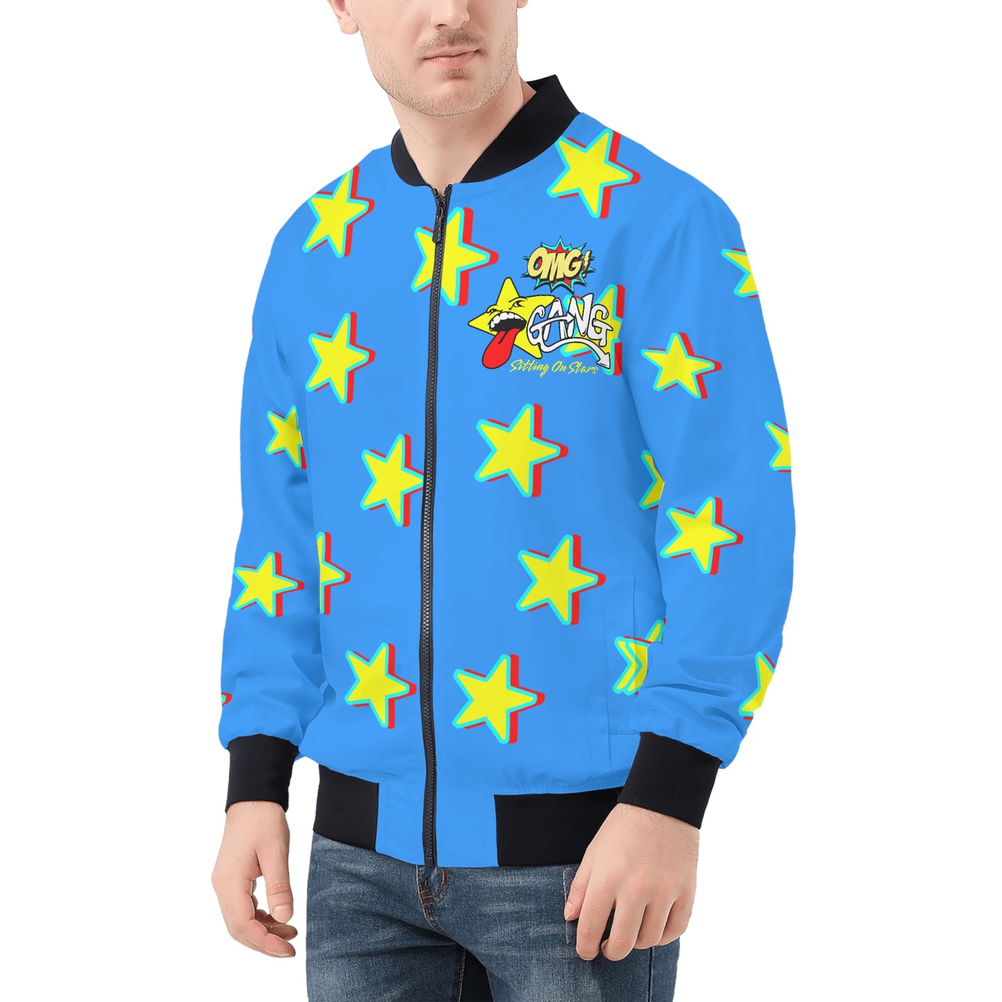 Star Gang Mens Blue Zip Up Jacket