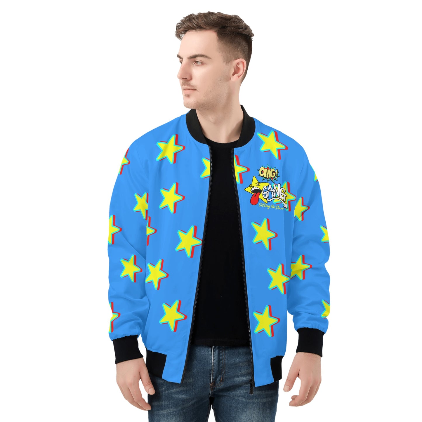 Star Gang Mens Blue Zip Up Jacket