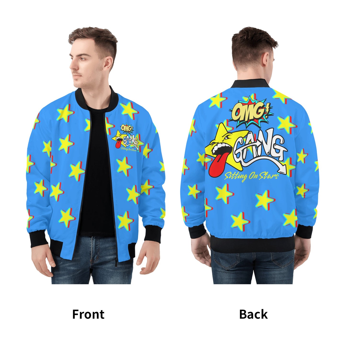 Star Gang Mens Blue Zip Up Jacket