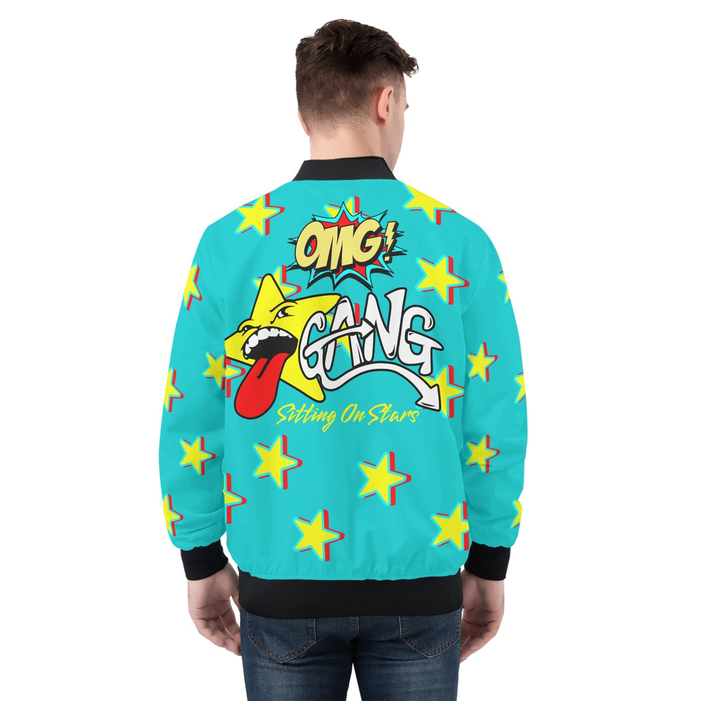 Star Gang Mens Turquoise Zip Up Jacket