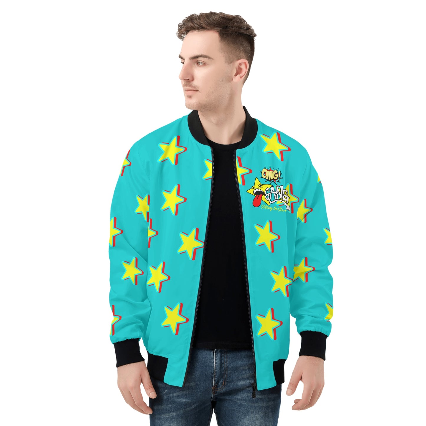 Star Gang Mens Turquoise Zip Up Jacket