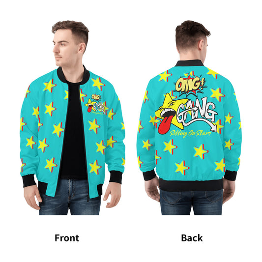 Star Gang Mens Turquoise Zip Up Jacket