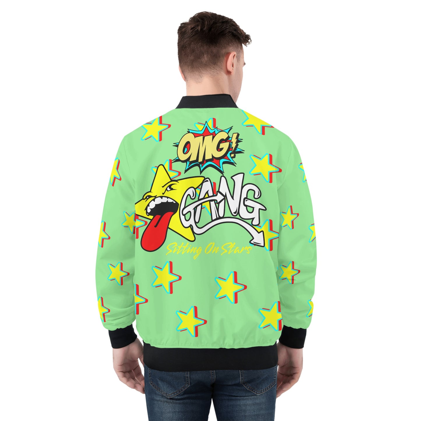 Star Gang Mens Mint Green Zip Up Jacket