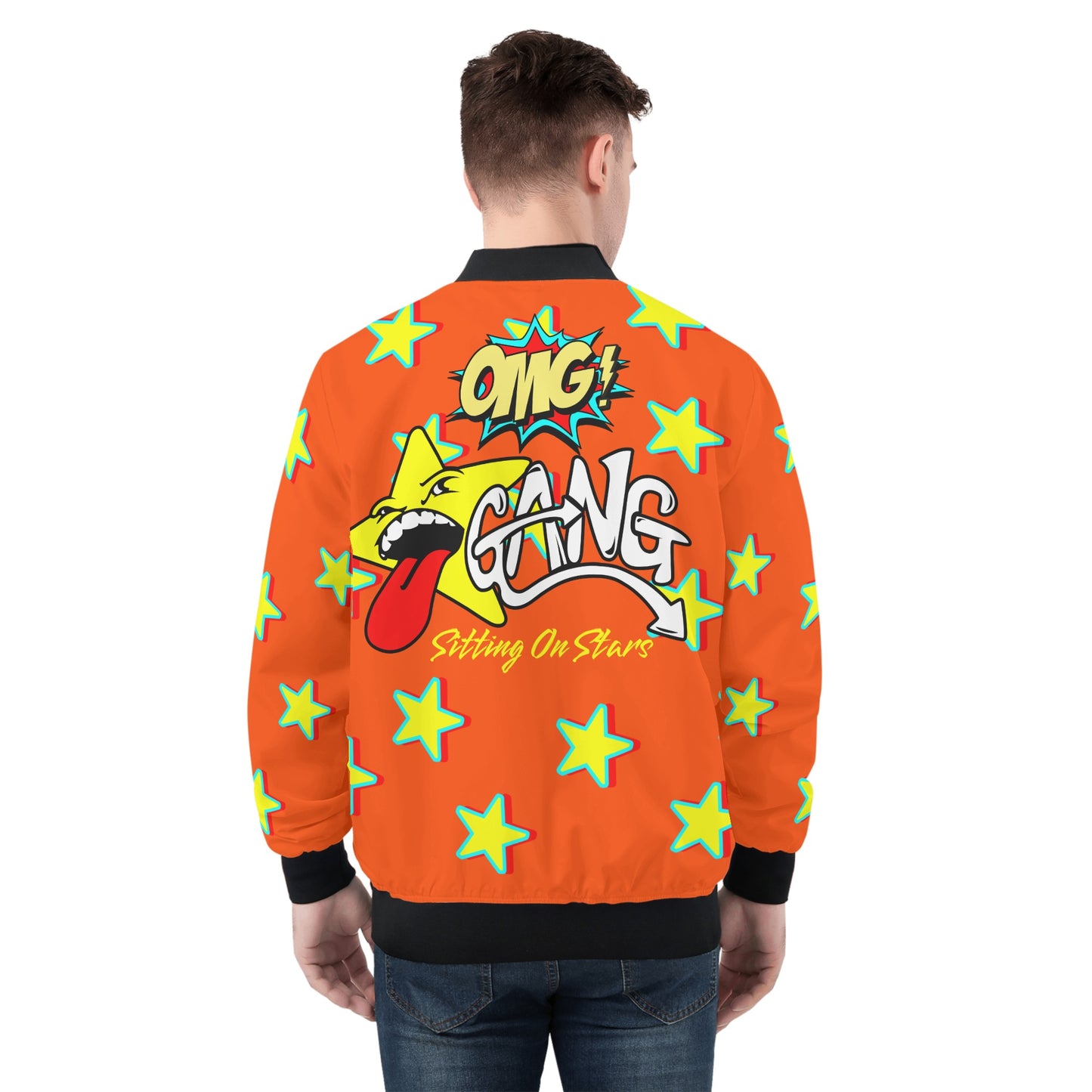 Star Gang Mens Dark Orange Zip Up Jacket