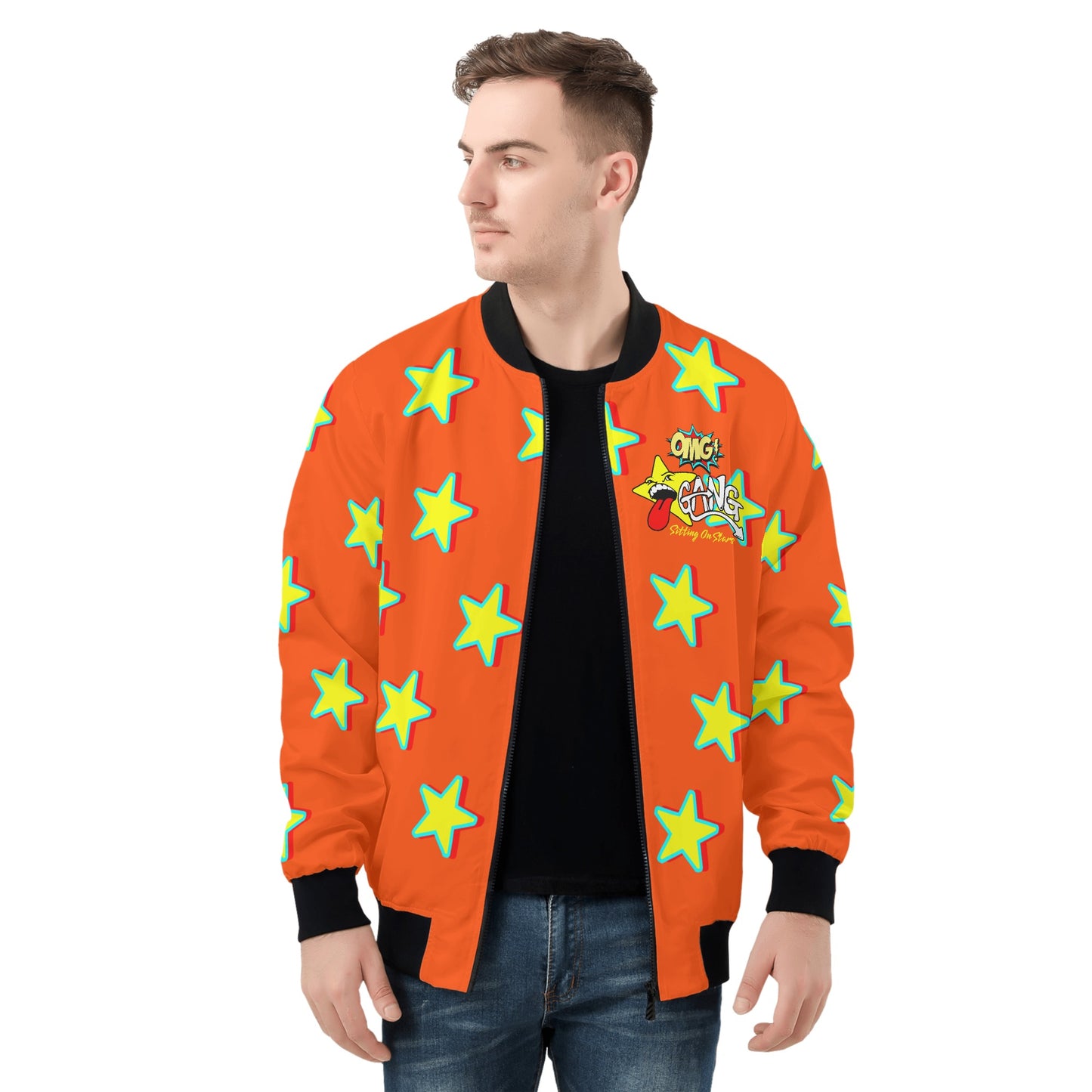 Star Gang Mens Dark Orange Zip Up Jacket